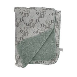 Chick Pea Gray Elephant Baby Security Blanket Mint Green Sherpa 30" X 40"